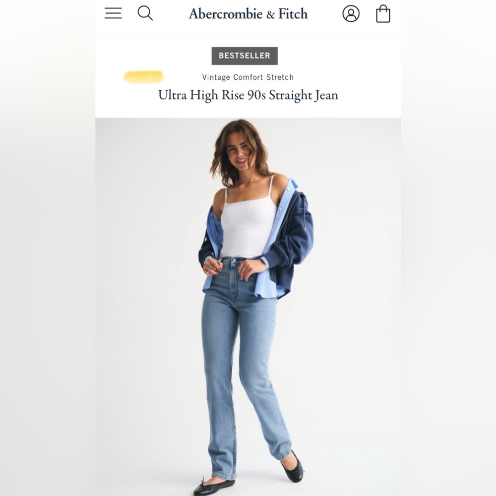 The 90s Straight Ultra High Rise Jean size 30 short new with tag color medium